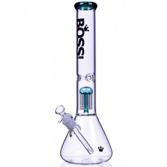 Boss Glass - 16\" Single Chamber Bong 5MM Thick & Heavy - Winter Green New