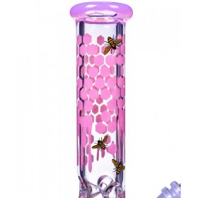 The Apiary - 10" Honeycomb Beaker Bong - Pink New