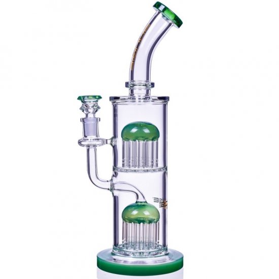 The Warrior - Bougie? Glass - 12\" Dual Tree Percolator Bong New