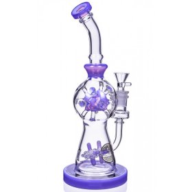 Smoke Propeller Dab Rig - 12" Dual Spinning Propeller Perc To Swiss Faberge Egg Perc - Purple New