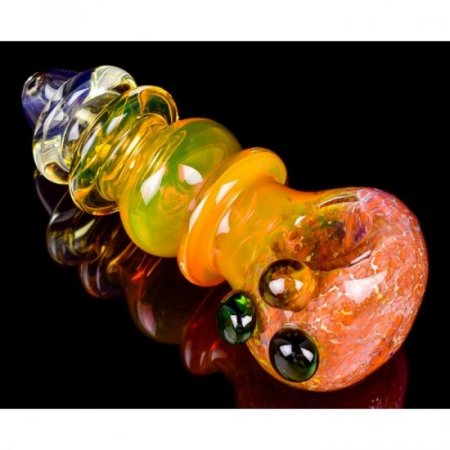 Outter Matter - 5" Gold Fumed 24KT Fritted Glass Hand Pipe - Peach New