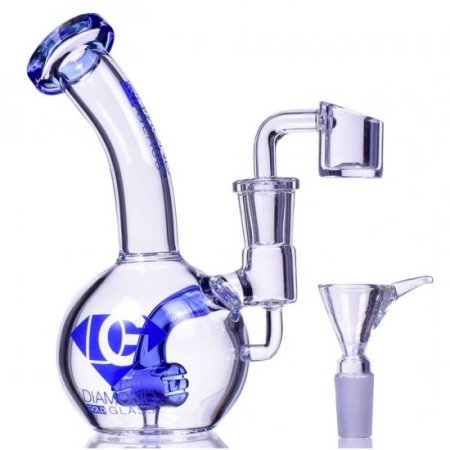 Uranus - Diamond Glass? - 6" Spherical Base Tilted Neck Bong New