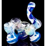 Smoke Triplets - 6" Triple Chamber Golden Fumed Side By Side Bubbler New