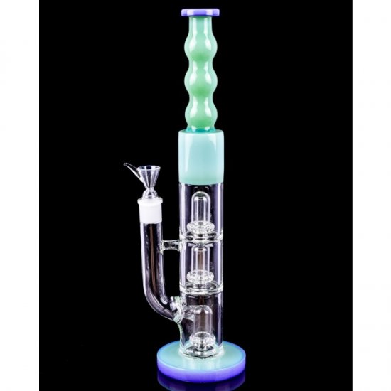 16\" Triple Inline Showerhead Percolator Bong New