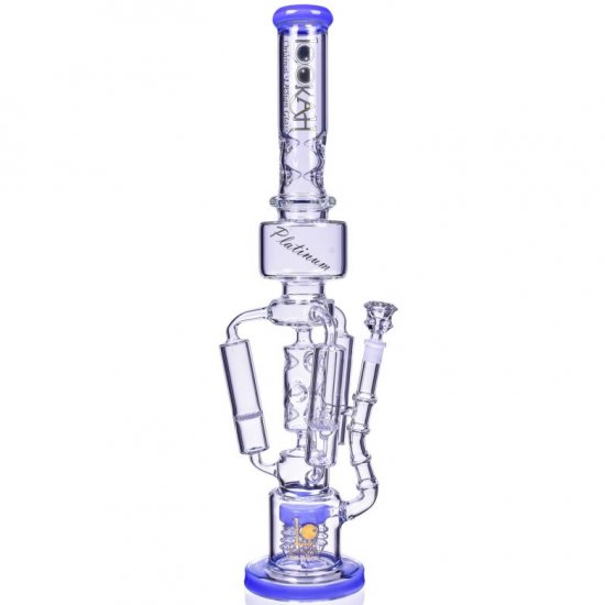 The Imperial - Lookah? - 23\" Sprinkler Perc to Triple Honeycomb Chamber Bong - Milky Blue New