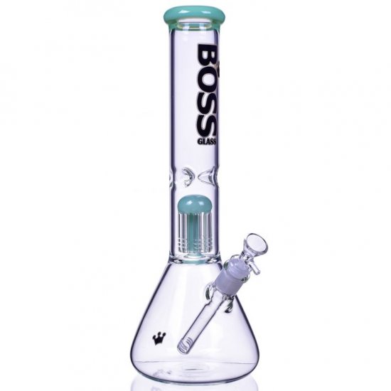Boss Glass - 14\" Single Chamber Bong 5MM Thick & Heavy - Slime Green New