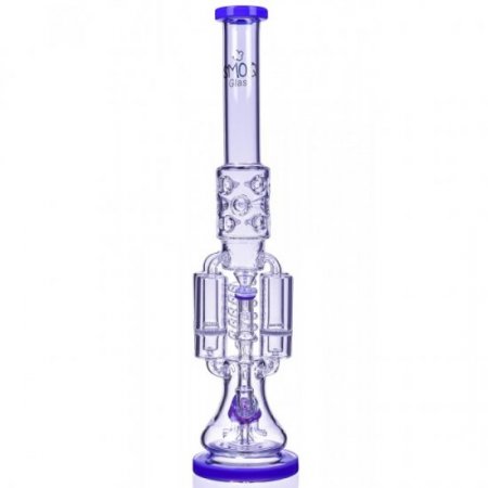 Chamber's of Secrets - SMOQ Glass - 22" Quad Honeycomb to Sprinkler Perc Bong - Purple New