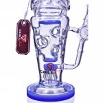 SmokeCup Trophy - ChillGlass - 13" Royalty Cone Sprinkler Perc Bong - Blue New