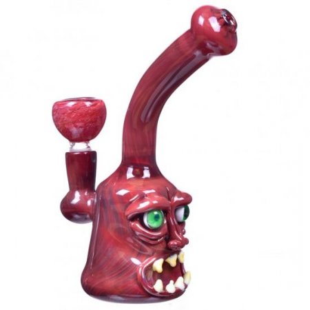 Halloween Monster - 8" Tilted Marble Bubbler New