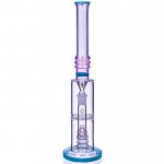 The Cockatoos - 16" Dual Perc Cylinder Base Bong - Pinkish Green New