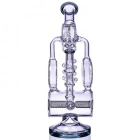 The Maze - Lookah? - 13" Spiral Coil Perc Recycler Bong - Ash Black New