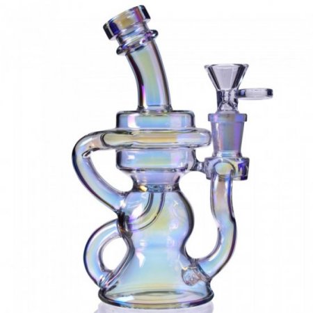 J'onn J'onzz's Bong - 6" Golden Fumed Shiny Smoking Recycler - Purple Hue New