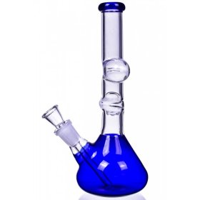 The Goliath - Curved Neck Double Zong Bong Water Pipe - Blue New