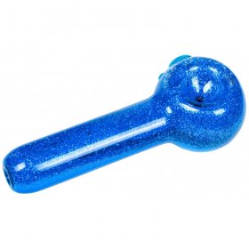 Smoke Galaxy - 5" Green Glitter Filled Gel Glass Pipe - Freezable Hand Pipe Ice Cold Freezer Blue New