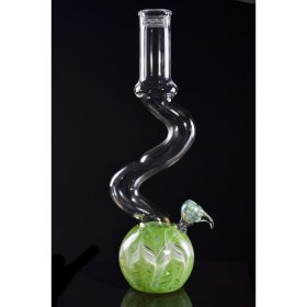 16" Snake Neck Water Pipe - Green New