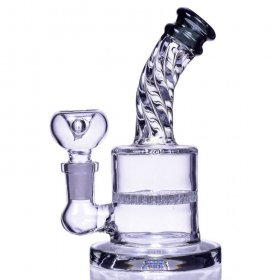 The Smokebrust - 6" Tilted Honeycomb Bong Water Pipe - Clear Black New