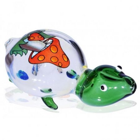 4" Turtle Pipe - Animal - Mushroom New