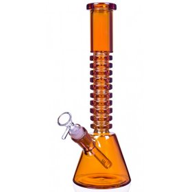 The Gold Mine - 12" Electro Plated Beaker Bong - Iridescent / Amber New