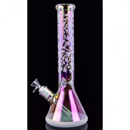 Smoke Chameleon Rainbow Chill Glass 15" Thick Iridescent Beaker Base Bong New