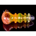 Outter Matter - 5" Gold Fumed 24KT Fritted Glass Hand Pipe - Peach New