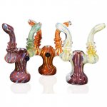 7" Double Handle Fumed Bubbler - Color Blast - Assorted Colors New