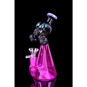 The Masked Alien - 8" Showerhead Perc Bong w/ Matching Bowl - Assorted Colors New