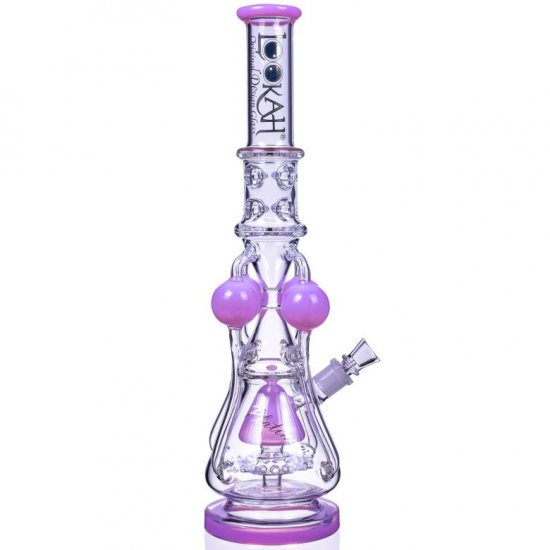 The Amazonian Trophy - Lookah Platinum Series Bong - 19\" Smoking Bong With 4 Circular Chamber Recycler And Sprinkler Mushroom Perc - Pink New