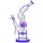 Smoker's Gun - Lookah? - 12" Coil To Inline Perc Bong - Purple New