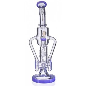 Kelex Inspired Bong - 13" Lookah Bong with shower head And Barrel Perc Bucket - Slime Purple New