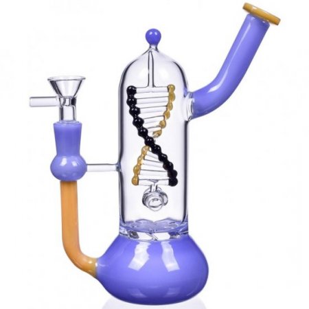 Aquaman's Trident - 8.5" Rotating DNA Perc Bong - Slyme Blue New