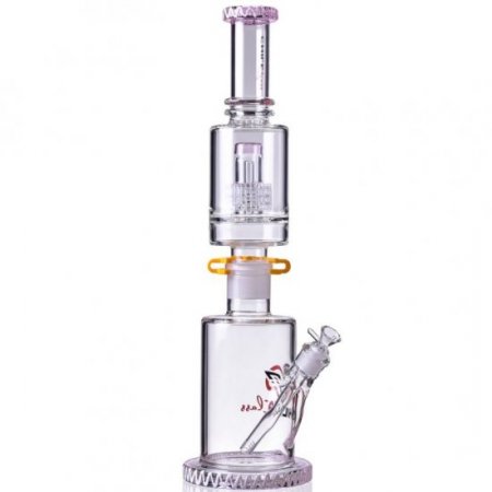 Chill Glass 20" Bong with Multi Percs with a Downstem and Bowl - Pink New