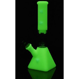 Smoke Pyramid - 11" Stratus Glow In The Dark Silicone bong with 19mm down stem and 14mm bowl New