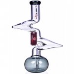 Chill Glass 15" Double Zong Bong w/ Down Stem and 14mm Dry Bowl - Ash Black New