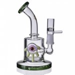 8" Evil Eye Work Inline Percolator Smoking Bong With Tilted End New