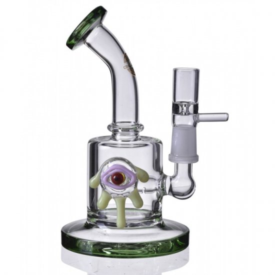 8\" Evil Eye Work Inline Percolator Smoking Bong With Tilted End New