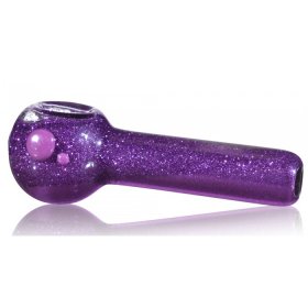 Smoke Galaxy - 5" Purple Glitter Filled Gel Glass Pipe - Freezable Hand Pipe Ice Cold Freezer New