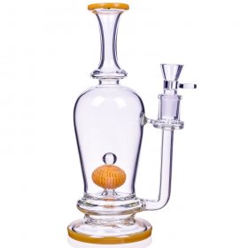 The Royal Vase - 11" Specialty Percolator Cylinder Base Bong - Yellow New