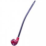 16" Grand Churchwarden Sherlock Pipe with Dark Cherry Finish Carved Bowl New