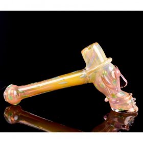 The Skull Magician 2.0 - 9" Golden Fumed Hammer Bubbler New