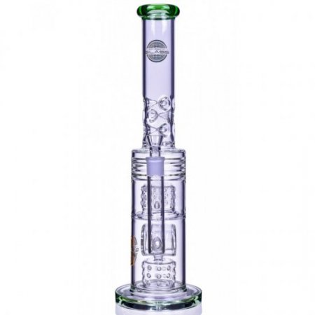 The Wicked Tower 18" Straight Swiss to Donut Perc Bong - Teal New