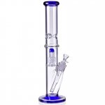 16" Inline Matrix Percolator Bong Glass Water Pipe Thick and Heavy - Blue New