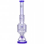 Chamber's of Secrets - SMOQ Glass - 22" Quad Honeycomb to Sprinkler Perc Bong - Purple New