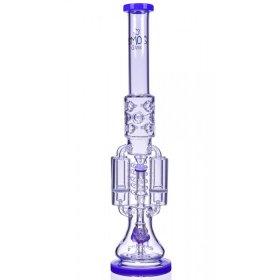 Chamber's of Secrets - SMOQ Glass - 22" Quad Honeycomb to Sprinkler Perc Bong - Purple New