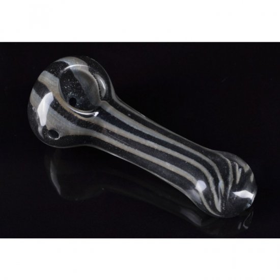 3.5\" Zebra Glass Pipe - Ash black New