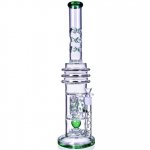 Smoke Runner - 22" Triple Chamber w/ Sprinkler Perc Bong - Green New