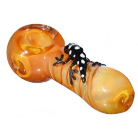 4" Lizard Glass Spoon Hand pipe - Sun Down New
