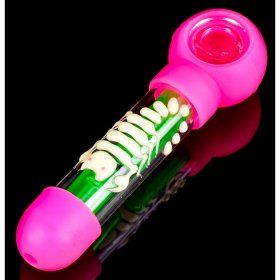 The Scorpion Queen - 6" Silicone Glass Spoon Pipe - Glow In The Dark Scorpion New