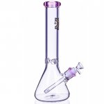 Dank Glass - 14" 7mm Thick Clear Beaker Base Bong - Pink New