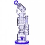 Smoke Slasher - Lookah? - 16" Sprinkler Perc Recycler Bong - Purple New