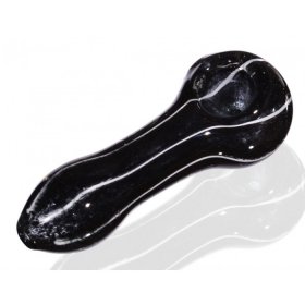 3.5" Striped Glass Pipe - Ash Black Buy One Get One Free!! New